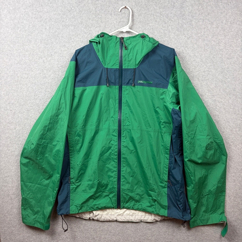 Patagonia Jacket Mens Large Green Torrentshell Plus H2No Waterproof Rain Shell